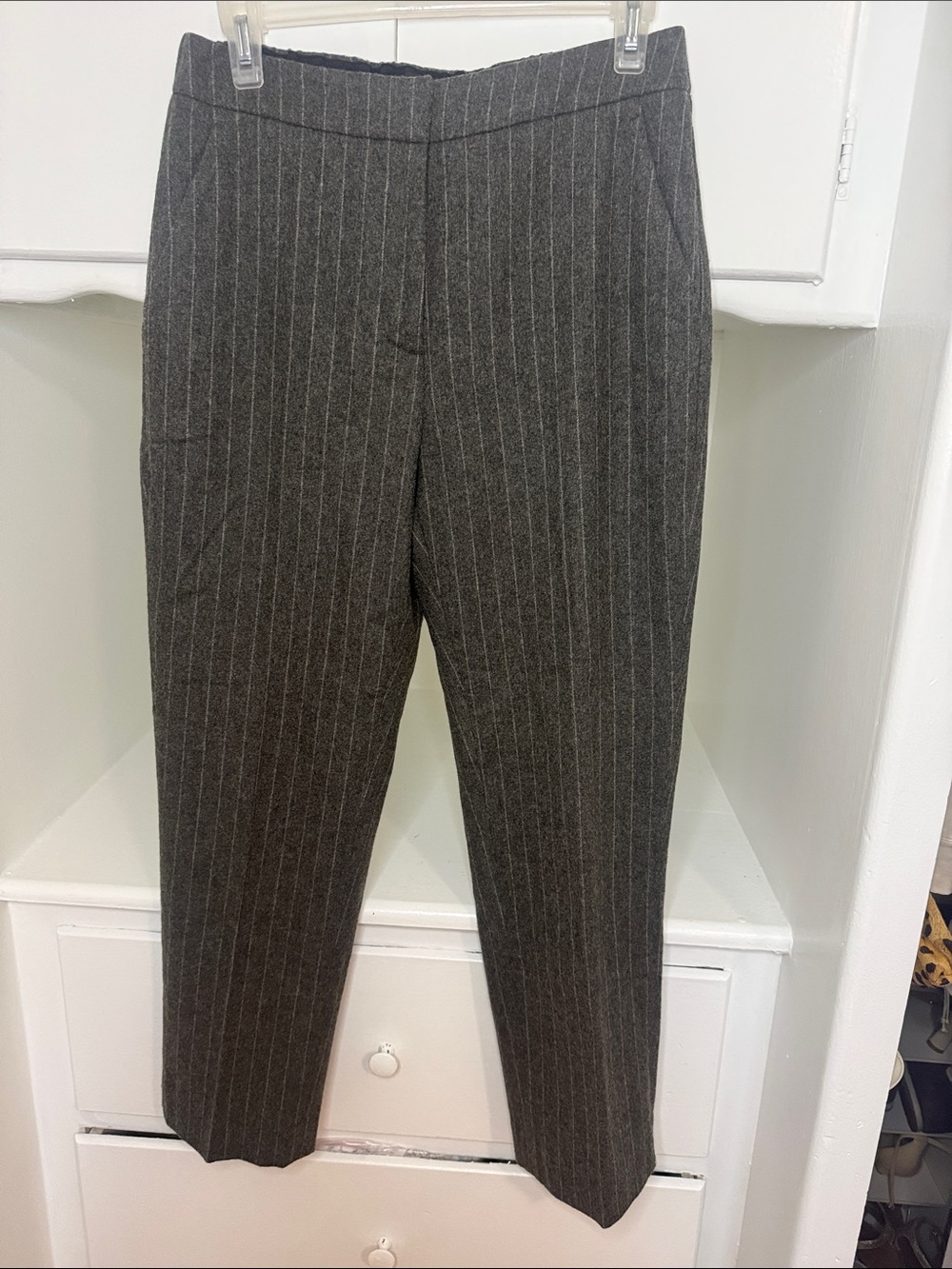 J.Crew Easy Pant in Pinstripe Wool Blend Sz 4